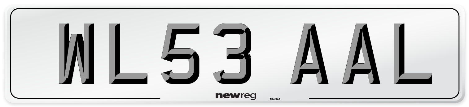 WL53 AAL Number Plate from New Reg